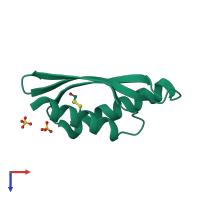 PDB entry 3w60 coloured by chain, top view.
