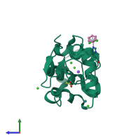 PDB entry 3w6a coloured by chain, side view.