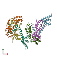 PDB entry 3w6j coloured by chain, front view.