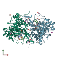 PDB entry 3w6y coloured by chain, front view.