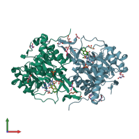 PDB entry 3w7i coloured by chain, front view.