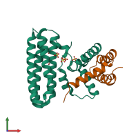 PDB entry 3w8h coloured by chain, front view.