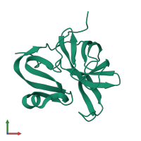 PDB entry 3w95 coloured by chain, front view.