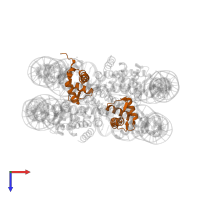 Histone H4 in PDB entry 3w96, assembly 1, top view.