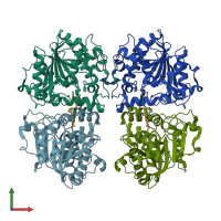 PDB entry 3w9b coloured by chain, front view.