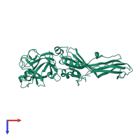 PDB entry 3wa1 coloured by chain, top view.