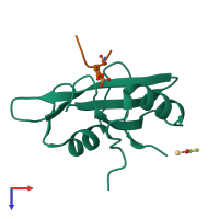 PDB entry 3wa4 coloured by chain, top view.