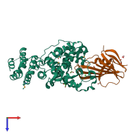 PDB entry 3wa5 coloured by chain, top view.
