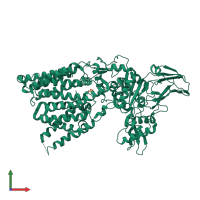 PDB entry 3waj coloured by chain, front view.