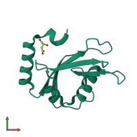 PDB entry 3wal coloured by chain, front view.