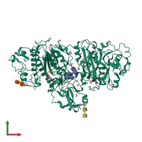 PDB entry 3wav coloured by chain, front view.