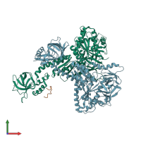 PDB entry 3wbk coloured by chain, front view.