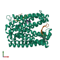 PDB entry 3wbn coloured by chain, front view.