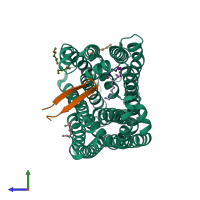 PDB entry 3wbn coloured by chain, side view.