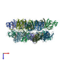 PDB entry 3wc0 coloured by chain, top view.