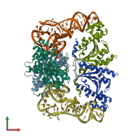 PDB entry 3wc2 coloured by chain, front view.
