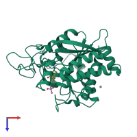 PDB entry 3wc5 coloured by chain, top view.