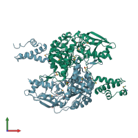 PDB entry 3wcn coloured by chain, front view.