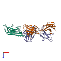 PDB entry 3wd5 coloured by chain, top view.