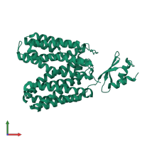 PDB entry 3wdo coloured by chain, front view.