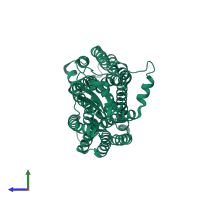 PDB entry 3wdo coloured by chain, side view.