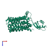 PDB entry 3wdo coloured by chain, top view.