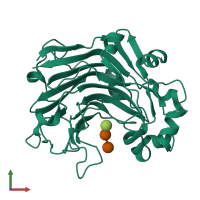 Monomeric assembly 2 of PDB entry 3wdu coloured by chemically distinct molecules, front view.