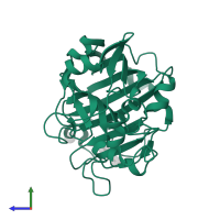 GH16 domain-containing protein in PDB entry 3wdu, assembly 1, side view.