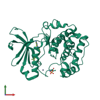 PDB entry 3we4 coloured by chain, front view.