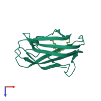 PDB entry 3web coloured by chain, top view.