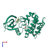 PDB entry 3wf9 coloured by chain, top view.