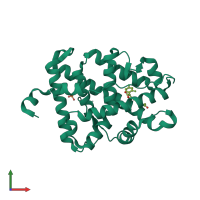 PDB entry 3wff coloured by chain, front view.