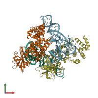 PDB entry 3wfs coloured by chain, front view.