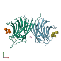PDB entry 3wg3 coloured by chain, front view.