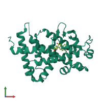 PDB entry 3wgp coloured by chain, front view.