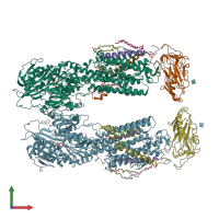 PDB entry 3wgu coloured by chain, front view.