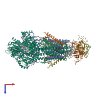 PDB entry 3wgu coloured by chain, top view.