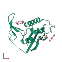 PDB entry 3wh0 coloured by chain, front view.