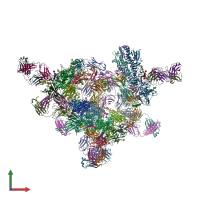 PDB entry 3whe coloured by chain, front view.