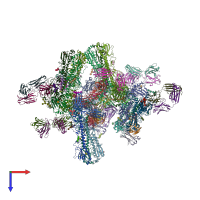 PDB entry 3whe coloured by chain, top view.