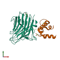 PDB entry 3wht coloured by chain, front view.