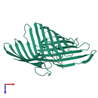 PDB entry 3wi4 coloured by chain, top view.