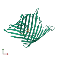 PDB entry 3wi5 coloured by chain, front view.