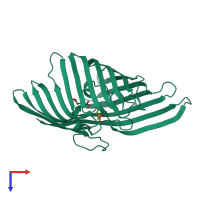 PDB entry 3wi5 coloured by chain, top view.