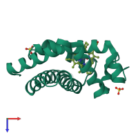 PDB entry 3wi8 coloured by chain, top view.