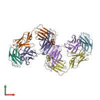 PDB entry 3wih coloured by chain, front view.