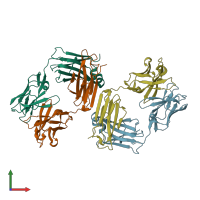 PDB entry 3wii coloured by chain, front view.