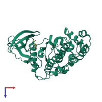 PDB entry 3wik coloured by chain, top view.