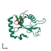 PDB entry 3wim coloured by chain, front view.