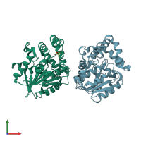 PDB entry 3wio coloured by chain, front view.